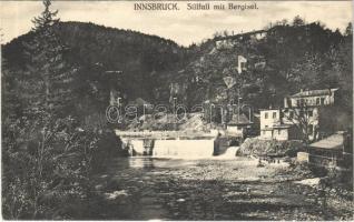 1917 Innsbruck (Tirol), Sillfall mit Bergisel / waterfall (EK)