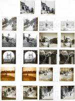1925-1932 Pécsi, budapesti városképek. Gellért hegy, Erzsébet híd 11 db feliratozott üvegnegatív 10,...