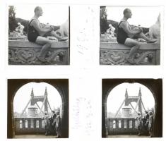 1925-1932 Pécsi, budapesti városképek. Gellért hegy, Erzsébet híd 11 db feliratozott üvegnegatív 10,...