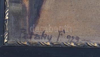 Pataky Ferenc (1897-1962): Halászbástya, Budapest, 1929. Olaj, rétegelt lemez, jelzett, sérült. Kora...