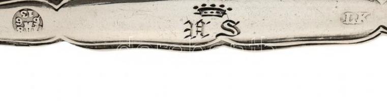 Antik ezüst (Ag) késbak párban 1866 Bécs, 13 latos ezüst jellel, mesterjegyes. 74 g 9,5 cm