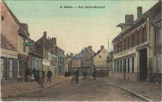 Nesle, Rue Saint Nicolas, Mme Derchu Débitante / street, restaurant, shops