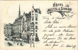 1898 (Vorläufer) Wien, Vienna, Bécs; Hotel Meissl & Schadn. floral (EK)