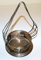 Argentor míves ezüstözött réz kínáló tálka 23 cm magas