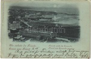 1899 Trieste, Trst; visto da Scorcola / general view, railway station, port (EK)