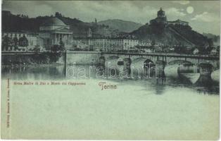 Torino, Turin; Gran Madre di Dio e Monte dei Cappucini / bridge, church