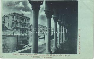 Venezia, Venice; Canal Grande preso dalle arcale del Fondaco dei Turchi e palazzo Vendramin / canal, palace