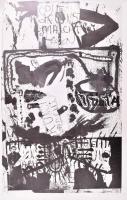Bogdándy Zoltán Szultán (1953-): A művészet felszabadít, 1985. Ofszet, papír, jelzett, számozott (4/12). 40×25 cm