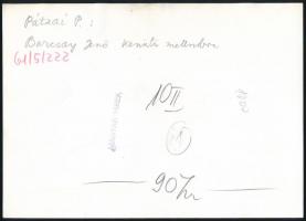 Barcsay Jenő készülő mellszobra, hátoldalon feliratozott fotó, egyik sarkán törésnyom, 13×18 cm