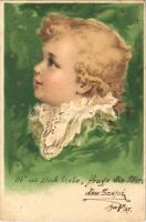 1900 Children art postcard. litho