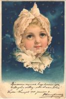 1900 Children art postcard. litho (EK)