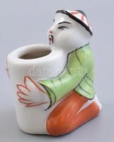 Herendi porcelán kínai figura / füstölő tartó Kézzel festett, jelzett, apró lepattanással. 3,5 cm