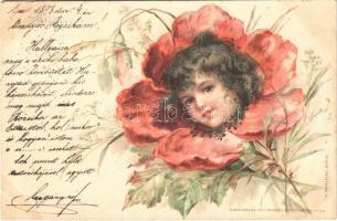 1898 Child flower art postcard. Kunsverlag Emil Dotzert No. 143.