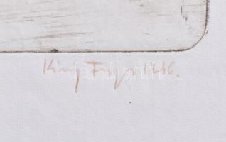 Kőnig Frigyes (1955-): De Humani Corporis Fabrica VI., 1986. Rézkarc, papír. Jelzett. Művészpéldány ...