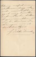 cca 1870-1890 Gr. Teleki Domokos saját kézzel írt levele Darányi Gyula (1867-1937) részére, "Ke...