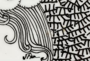 Hollóházi Szász Endre porcelánkép, jelzett, sorszámozott 216/500, minimális kopással. 9x11,5 cm, bőr...