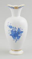 Herendi kék Apponyi mintás porcelán váza. Kézzel festett, jelzett, hibátlan. m:19,5 cm