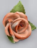 Herendi rózsa. Kézzel festett, jelzett, minimális lepattanással. 7,5x5 cm