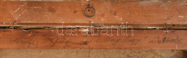 Szüle Péter (1886-1944): Vízparti táj (Dunapart Csillaghegynél?), 1912. Olaj, vászon, jelzett. Kissé...