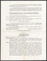 cca 1923-1930 Páneurópai Unió Magyarországi Szervezetének prospektusa, rajta a szervezet vezetőségén...