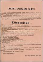 1956. október 29. Ideiglenes Nemzeti Bizottság által Csepel dolgozó népéhez intézett röplap, javított