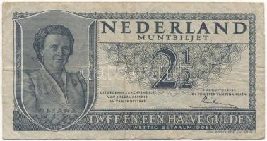 Hollandia 1949. 2 1/2G T:III  Netherlands 1949. 2 1/2 Gulden C:F  Krause 73