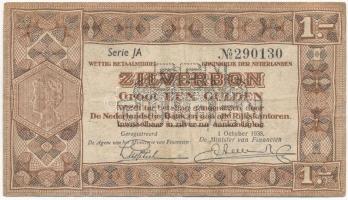 Hollandia 1938. 1G Zilverbonnen (Ezüstértékű bankjegyek) T:III  Netherlands 1938. 1 Gulden Zilverbonnen (Silver notes) C:F  Krause 61