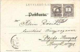 1898 Fröhliche Weihnachten / Christmas greeting art postcard with angels. Theo. Stroefer's Kuns...