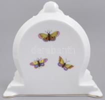 Herendi Rotschild mintás asztali óra. Kézzel festett, jelzett, hibátlan. 12,5x14 cm