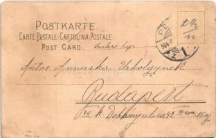 1904 Boldog karácsonyi ünnepeket / Christmas greeting art postcard, angel. Meissner & Buch Künst...