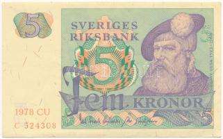 Svédország 1978. 5Kr T:III szép papír Sweden 1978. 5 Kronor C:F fine paper