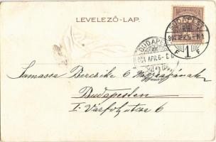 1901 Húsvéti üdvözlet / Easter greeting art postcard, Jesus with sheep. litho (EK)