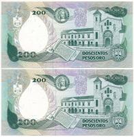 Kolumbia 1983. 200P (2x) közeli sorszámok T:I
Colombia 9183. 200 Pesos (2x) close serials C:UNC