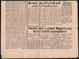 1956. november 2. Az Igazság című napilap I. évfolyamának 8. száma a forradalom híreivel