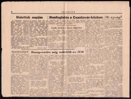 1956. november 2. Az Igazság című napilap I. évfolyamának 8. száma a forradalom híreivel