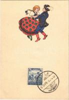 1923 Magyar folklór művészlap. Rigler r.-t. R.J.E. / Hungarian folklore art postcard (ragasztónyom / glue mark)