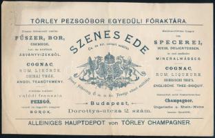 1903 Szenes Ede Fűszer-, Csemege és Bornagykereskedő fejléces számlája, Darányi Gyuláné Than Jolán (...