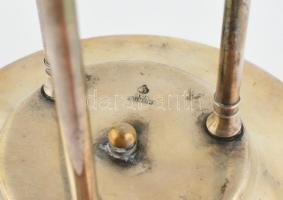 Argentor ezüstözött szecessziós asztalközép üveg betéttel (hibátlan), jelzett, m: 20,5 cm