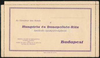 cca 1935 Hungária és Dunapalota-Ritz szállodák igazgatóságának küldhető levél, melyben véleményezni ...