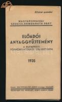 1935 Magyarországi Szociáldemokrata Párt előadói anyaggyűjtemény a budapesti törvényhatósági választásra