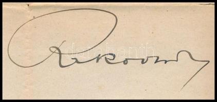 1924 Rakovszky Iván (1885-1960) a Bethlen-kormány belügyminiszterének (1922-1926) saját kezű aláírás...