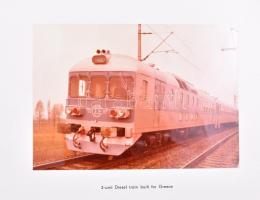 Ganz-MÁVAG mozdonyok, színes fotók albumba rendezve, feliratozva, 29 db, 12×17 cm