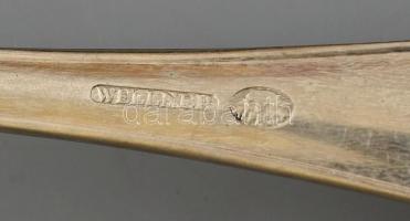 Wellner alpakka hatszemélyes evőeszköz készlet, eredeti dobozában, jó állapotban