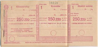 ~1950. "Országos Takarékpénztár Áruhitelosztálya" előtakarékossági betétkönyv kitöltetlen ...