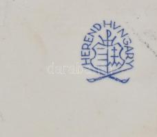 Herendi és Aquincumi mini porcelán tálkák, mindkettő kézzel festett, jelzett, az egyik peremén kopás...