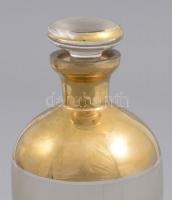 Opálüveg italos készlet ezüst(Ag) pohártartóval, nettó: 161 g, benne aranyozott palack dugóval + 6 d...