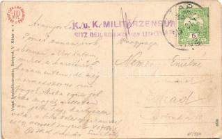 1915 Csap, Cop, Chop; utca részlet, templom, zsinagóga. Vasúti levelezőlapárusítás 8538.  / street, ...