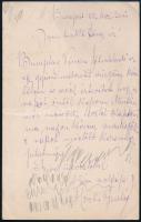 1882 Morelli Gusztáv (1848-1909) fametsző, illusztrátor saját kézzel írt levele id. Dörre Tivadar (1858-1932) festőművész részére, Igen Tisztelt Dörre úr! megszólítással, megküldendő gyűrű metszet ügyében, saját kezű aláírással, Budapest, 1882. dec. 26., a papíron ceruzás firkával.