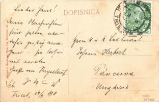 1911 Trieste, Trieszt, Trst; Nabrezje Carciotti / Obala Carciotti / street, urban railway, locomotiv...