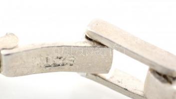 Ezüst(Ag) nyaklánc, lila köves díszítéssel, jelzett, h: 43 cm, bruttó: 24,13 g